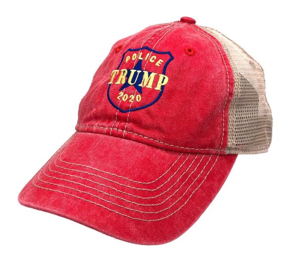 Police Trump 2020 Logo with Mesh Cap - Red