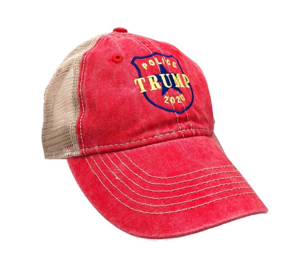 Police Trump 2020 Logo with Mesh Cap - Red - Image 2