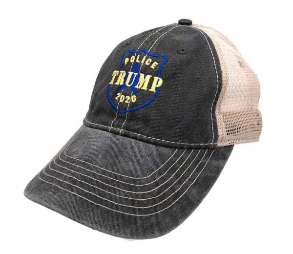 Police Trump 2020 Logo with Mesh Cap - Black