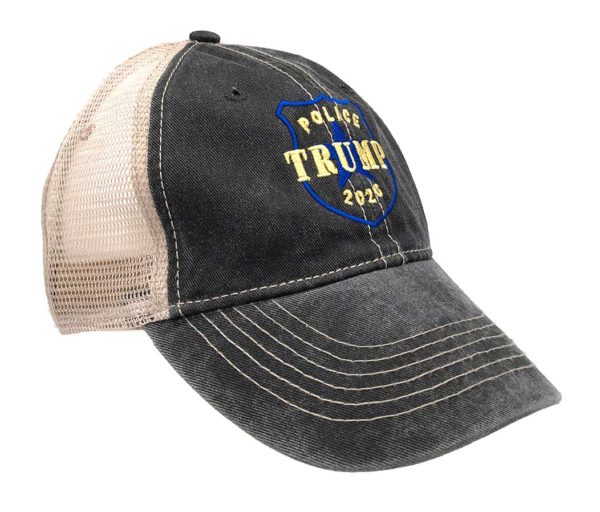 Police Trump 2020 Logo with Mesh Cap - Black - Image 2