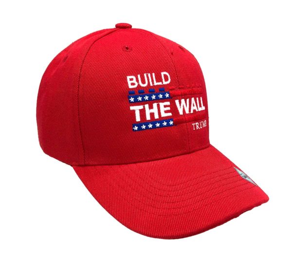 Build The Wall Trump Hat Cap - Red - Image 2