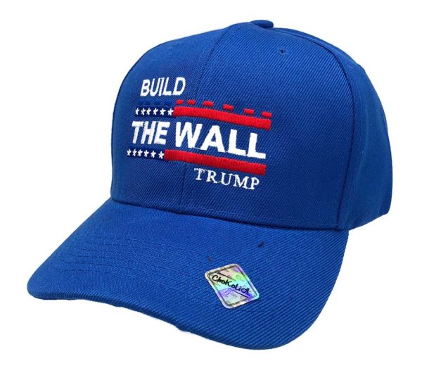 Build The Wall Trump Hat Cap - Blue