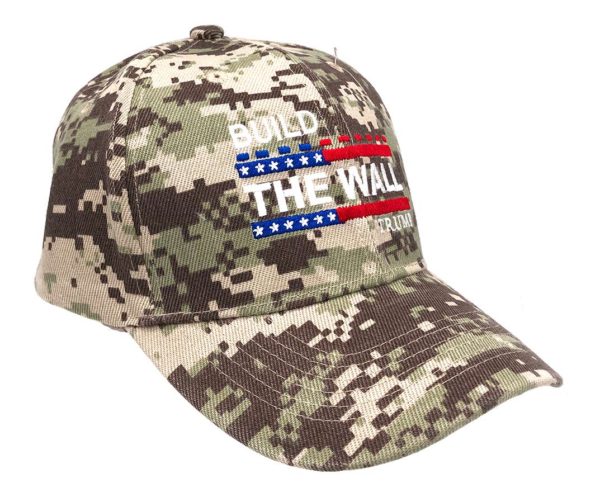 Build The Wall Trump Digital Camo Hat Cap Brown - Image 2