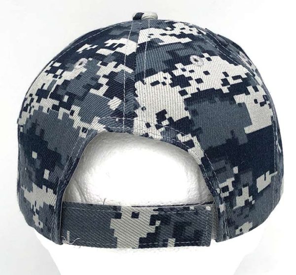 Build The Wall Trump Digital Camo Hat Cap Blue - Image 3