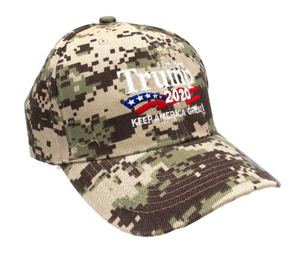 President Trump 2020 Keep America Great! Digital Camo Hat Cap Brown - Image 2