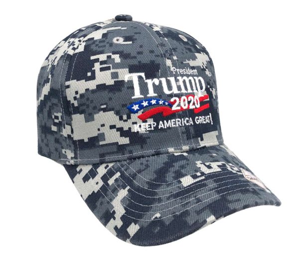 President Trump 2020 Keep America Great! Digital Camo Hat Cap Blue - Image 2